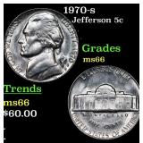 1970-s Jefferson Nickel 5c Grades GEM+ Unc
