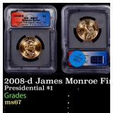 2008-d James Monroe Presidential Dollar First Day