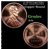 1oz .999 Fine Copper Bullion Round - Lincoln Penny