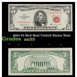 1963 $5 Red Seal United States Note Grades Choice