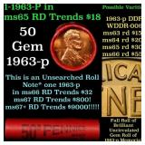 BU Shotgun Lincoln 1c roll, 1963-p 50 pcs Brandt W