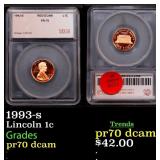 1993-s Proof Lincoln Cent 1c pr70 dcam SEGS
