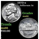 1970-s Jefferson Nickel 5c Grades GEM+ Unc