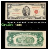 1953A $2 Red Seal United States Note Grades vf++