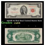 1953B $2 Red Seal United States Note Grades Choice
