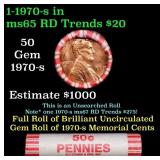 BU Shotgun Lincoln 1c roll, 1970-s 50 pcs Bank Wra