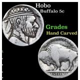 Hobo Buffalo Nickel 5c Grades Hand Carved