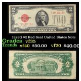 1928G $2 Red Seal United States Note Grades vf++