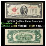 1928G $2 Red Seal United States Note Grades vf++