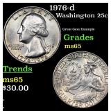 1976-d Washington Quarter 25c Grades GEM Unc