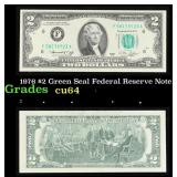 1976 $2 Green Seal Federal Reserve Note Grades Cho