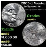 2005-d Western Waters Jefferson Nickel Westward Jo