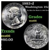 1983-d Washington Quarter 25c Grades GEM+ Unc
