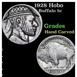 1928 Hobo Buffalo Nickel 5c Grades Hand Carved