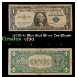 1957B $1 Blue Seal Silver Certificate Grades vf++