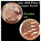 1oz .999 Fine Copper Bullion Round - Strength Free