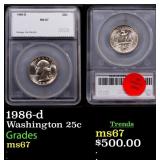 1986-d Washington Quarter 25c ms67 SEGS