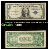1935G $1 Blue Seal Silver Certificate Grades vf++