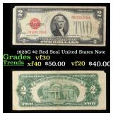1928G $2 Red Seal United States Note Grades vf++