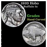 1920 Hobo Buffalo Nickel 5c Grades Hand Carved