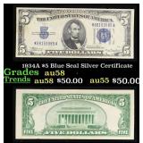 1934A $5 Blue Seal Silver Certificate Grades Choic