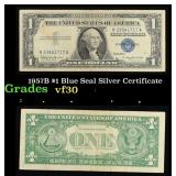 1957B $1 Blue Seal Silver Certificate Grades vf++