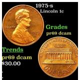 1975-s Proof Lincoln Cent 1c Grades GEM++ Proof De