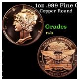 1oz .999 Fine Copper Bullion Round - Mercury Dime