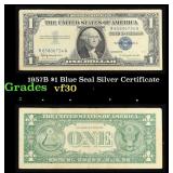 1957B $1 Blue Seal Silver Certificate Grades vf++