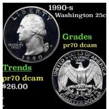 1990-s Proof Washington Quarter 25c Grades GEM++ P