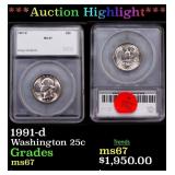 ***Auction Highlight*** 1991-d Washington Quarter