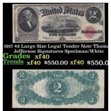 1917 $2 Large Size Legal Tender Note Thomas Jeffer