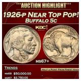 IC 1926-p Buffalo Nickel Near Top Pop! 5c ms67+ SE
