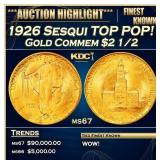 IC 1926 Sesqui Gold Commem TOP POP! $2 1/2 ms67 SE