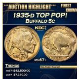 IC 1935-d Buffalo Nickel TOP POP! 5c ms67+ SEGS