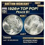 YC 1926-p Peace Dollar TOP POP! $1 ms67 SEGS