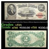 1917 $2 Large Size Legal Tender Note Thomas Jeffer