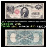 1917 $1 Large Size Legal Tender Note Grades vf+ Si