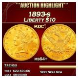 IC 1893-s Gold Liberty Eagle $10 ms64+ SEGS