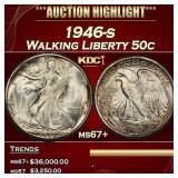 1946-s Walking Liberty Half Dollar 50c ms67+ SEGS
