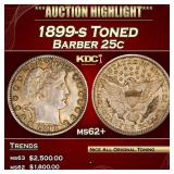 1899-s Barber Quarter Toned 25c Select Unc USCG