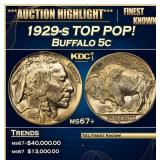 1929-s Buffalo Nickel TOP POP! 5c ms67+ SEGS