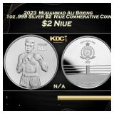 2023  Muhammad Ali Boxing 1oz .999 Silver $2  Niue