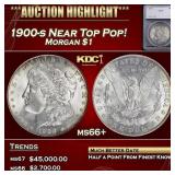 1900-s Morgan Dollar Near Top Pop! $1 ms66+ SEGS