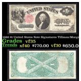 1880 $1 United States Note Grades vf++ Signatures