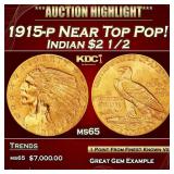 IC 1915-p Gold Indian Quarter Eagle Near Top Pop!