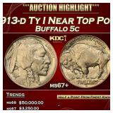 IC 1913-d Ty I Buffalo Nickel Near Top Pop! 5c ms6