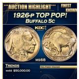 YC 1926-p Buffalo Nickel TOP POP! 5c ms68 SEGS