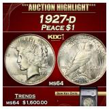 YC 1927-d Peace Dollar $1 ms64 SEGS
