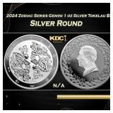2024 Zodiac Series Gemini 1 oz Silver Tokelau $5